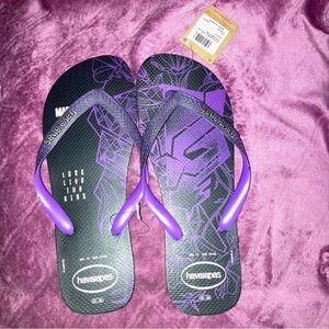 Havaianas Marvel Black Panther Flip Flops Mens 13 NWT